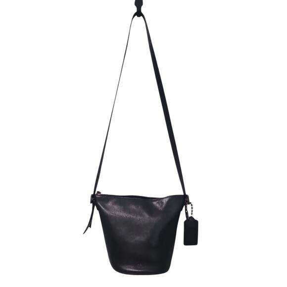 Coach Bleeker Mini Bucket Duffle Bag 32281 Black Leather Crossbody Shoulder Bag - Picture 1 of 7